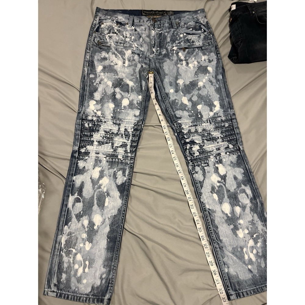 Heritage America Men's Blue Jeans With‎ Paint Spatter Size 38x34
